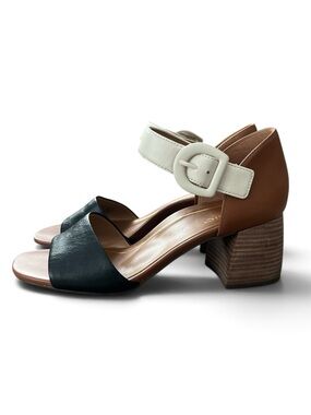 Vionic Chardonnay Leather Block Heel Sandals NWOT